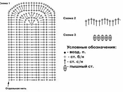 Схема варежек крючком