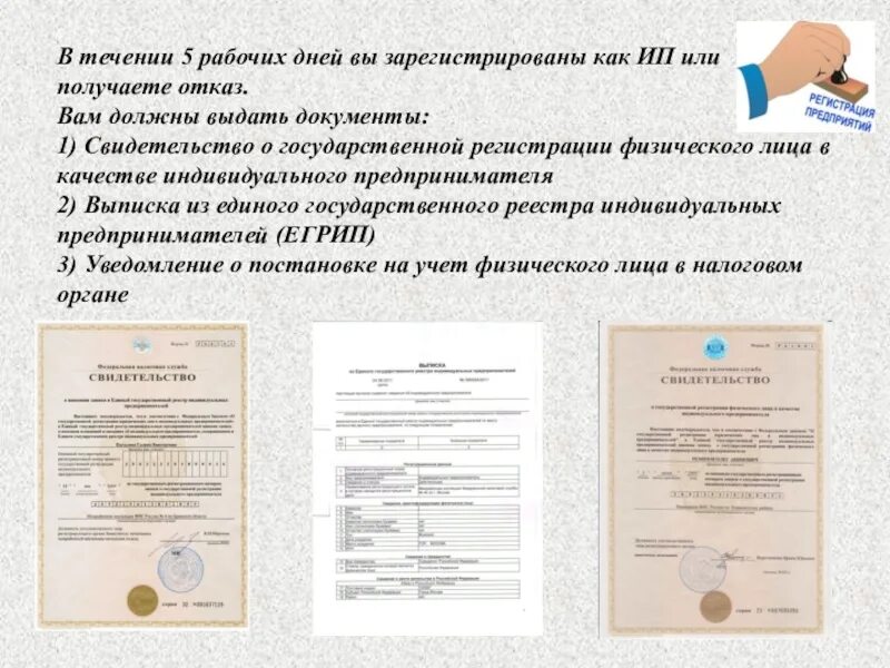 Документ выдан. Документ выдающийся индивидуальному предпринимателю. документы на ип какие выдают. какой документ выдают индивидуальному предпринимателю. правовое обеспечение ип.