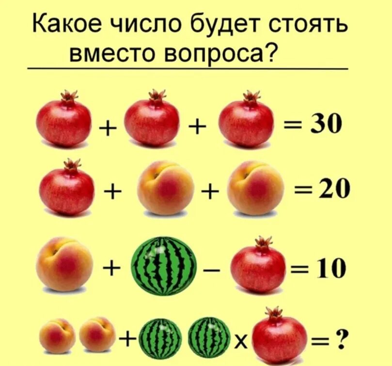 Сухие фрукты задачи. Задачка с фруктами. Фруктовые задачки на логику с ответами. Задачи с фруктами. Какое число будет стоять вместо вопроса.