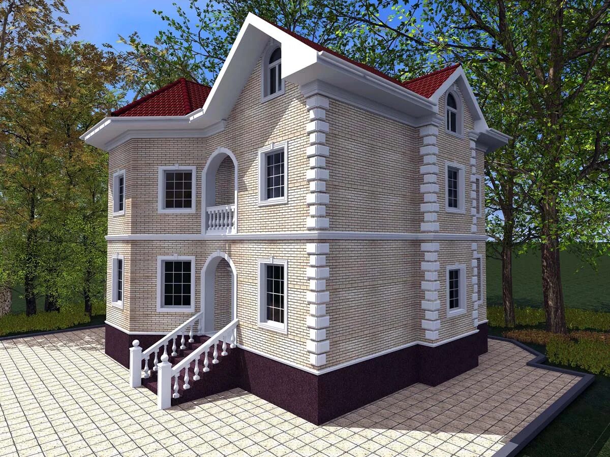 3 фасада. Двухэтажный дом визуализация. Визуализация фасада. 3д фасады домов. Двухэтажный дом 3д.