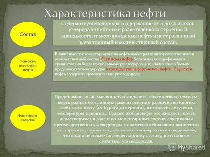 характеристика нефти
