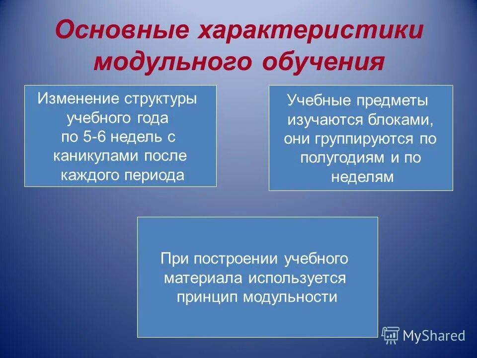 характеристики модульного обучения