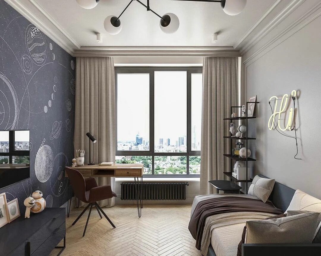 Спальня на антресоли. Интерьер квартиры 50 кв. 5. Avalon studio berlin kv. Офис студия.