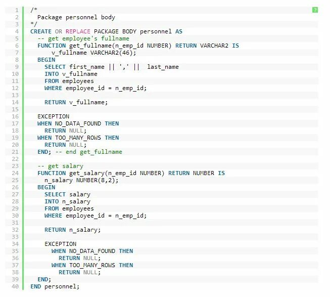 Sql package. Стандартные исключения plsql.