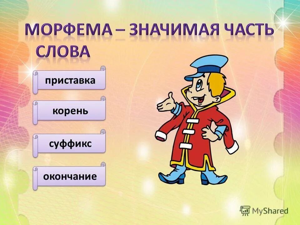 Окончание слова собирала. Окончание морфема. Морфема значимая часть. Морфемика рисунок. Корень Морфемика.