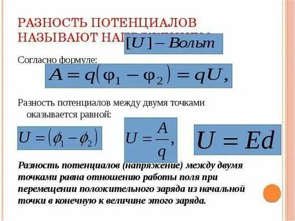 Работа через напряжение и время