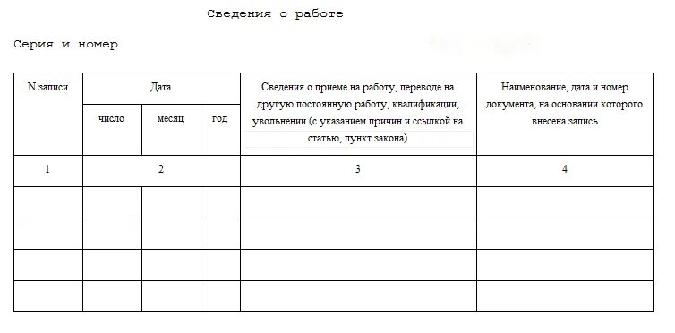 Общие сведения о работе л с. Форма трудовой книжки сведения о работе. сведения о работе трудовой книжки пример. бланк трудовой книжки сведения о работе образец. трудовая книжка сведения о работе бланк.