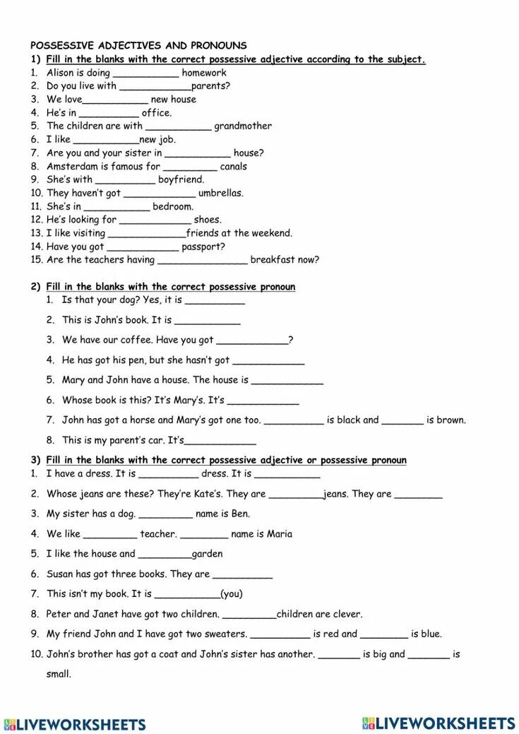 Притяжательные местоимения Worksheets. Possessive adjectives and pronouns. Subject pronouns possessive adjectives possessive pronouns. ESL possessive adjectives. Possessive adjectives worksheet