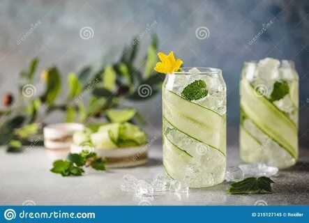 Cucumber Infused Detox Water Stock Image - Image of juice, fresh: 215127145
