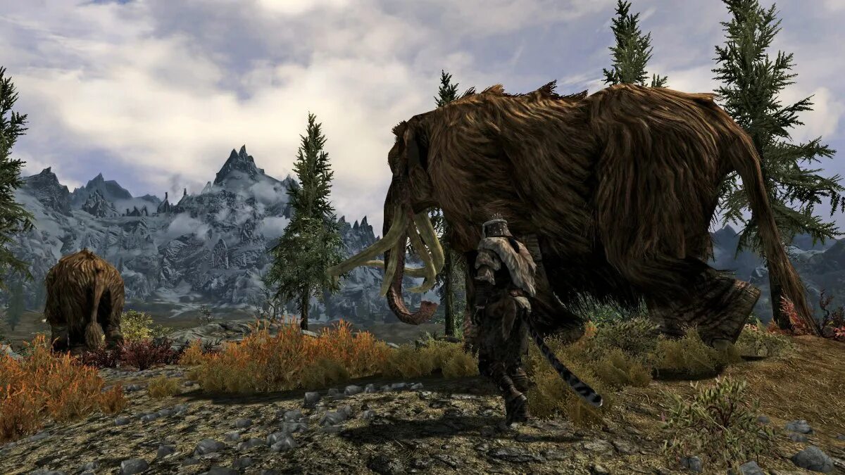 Мамонт блад. Скайрим великаны и мамонты. Skyrim мамонт. Мамонты скайрим. Мамонт из Скайрима.