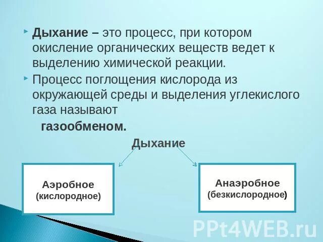 При окислении органического вещества выделяется