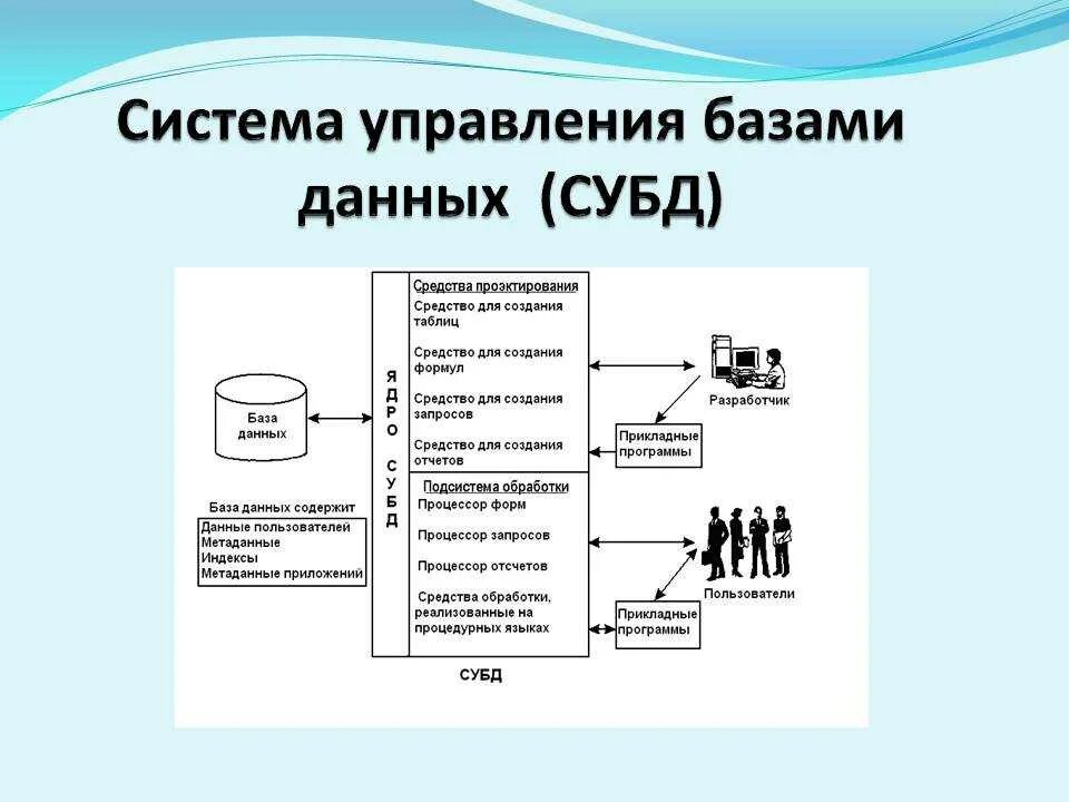 Область применения данных. Система управления базами данных схема. База данных система управления базы данных. Основные функции СУБД схема. Прикладное по механизмы хранения данных база данных СУБД.