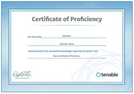 Certificate example