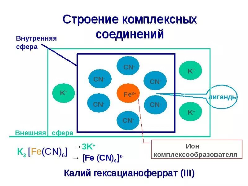 Состав и строение калия. Ионы внутренней сферы комплексного соединения. строение комплексных соединений. внутренняя и внешняя сфера комплексного соединения. комплексные соединения калия.