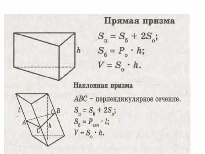 Основной площадь призма. Периметр основания треугольной призмы формула. наклонная треугольная призма формулы. периметр основания правильной треугольной призмы формула. сечение наклонной призмы.