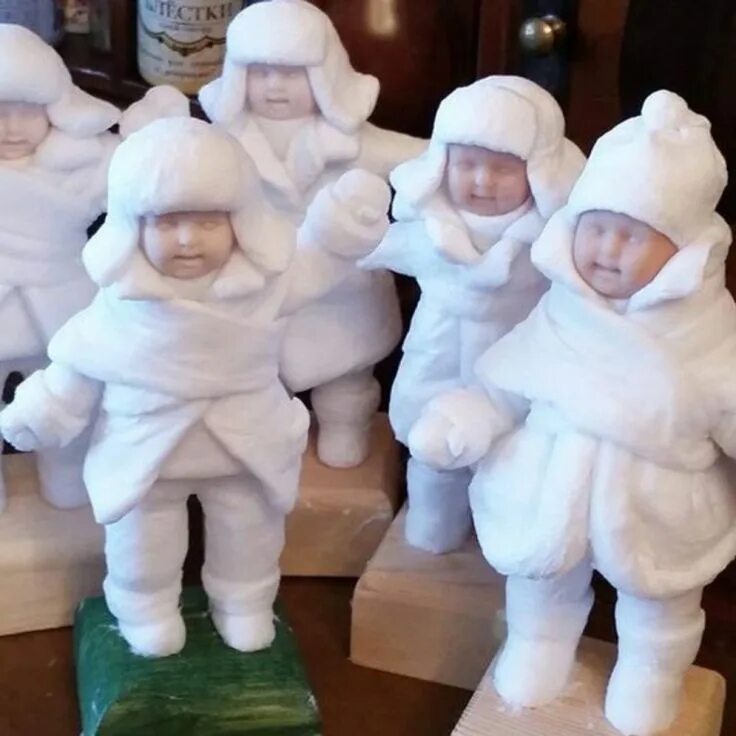 Мастер класс по изготовлению игрушек из ваты. Новогодние игрушки из ваты. куклы из ваты.