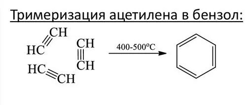 Из ацетилена получить бензол реакция. Реакция тримеризации ацетилена. Реакция тримеризации ацетилена в бензол. Реакция Зелинского тримеризация ацетилена. Циклическая тримеризация ацетилена.