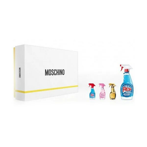 Набор духов Moschino 4в1. Парфюмерный набор Moschino Fresh. Набор миниатюр духов Москино. Москино той набор Парфюм набор 4 аромата.