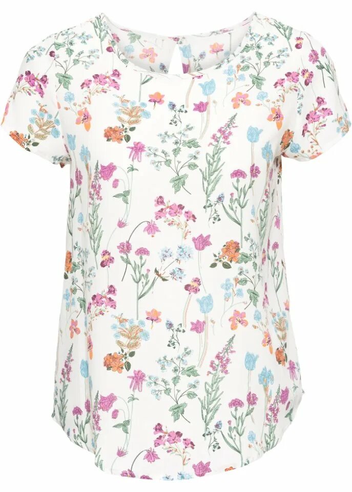 Bonprix блузка BODYFLIRT. Бонприкс блузки с коротким рукавом. Блузка в мелкий цветочек. Блузка в цветочек. Купить летние х б