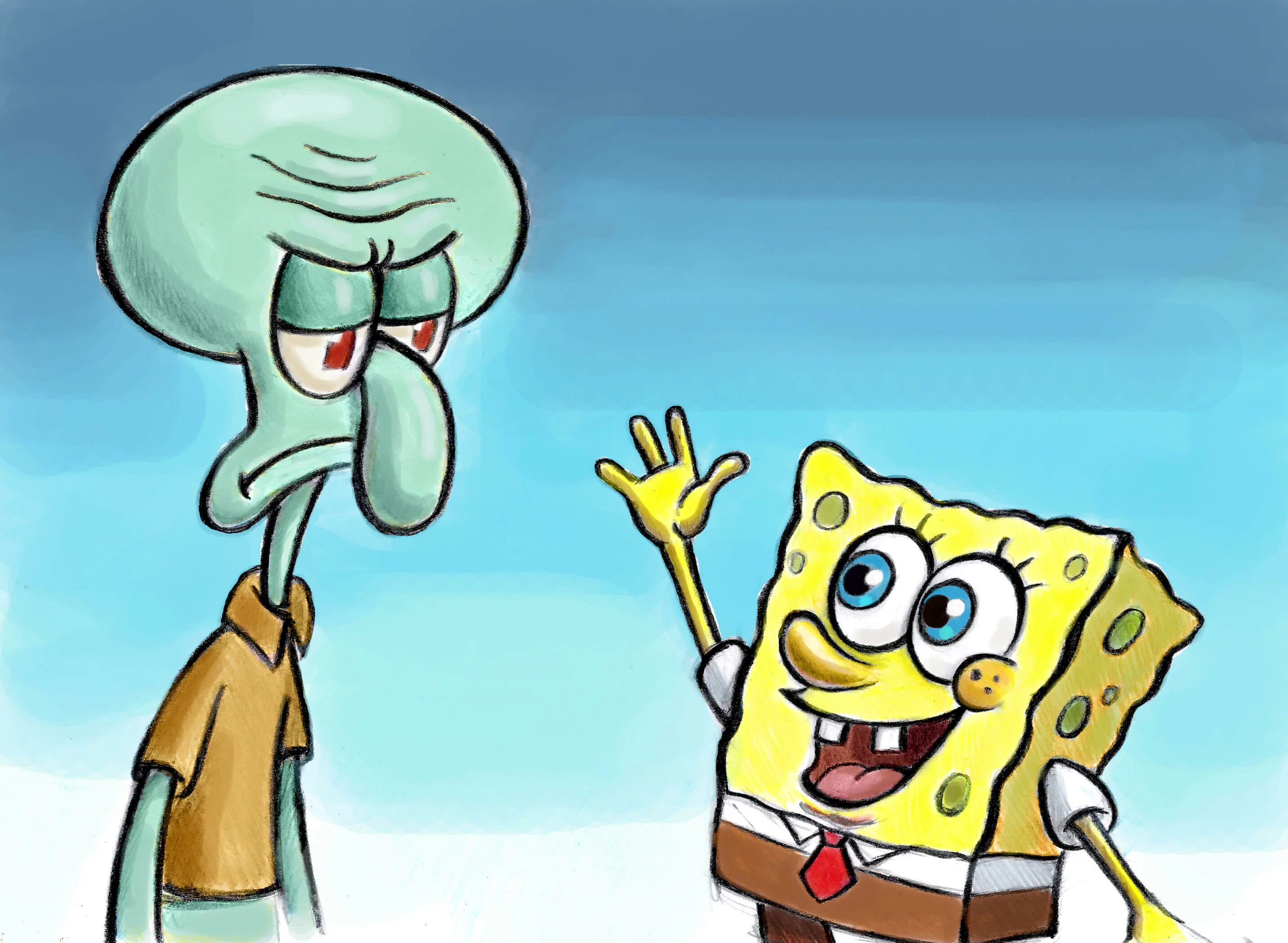 Spongebob squidward. Сквидвард. Губка Боб и Сквидвард. СПАНЧБОБ И скидвардъ. Губка Боб квадратные штаны Сквидвард.