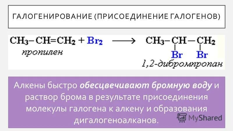 Присоединение галогенирование