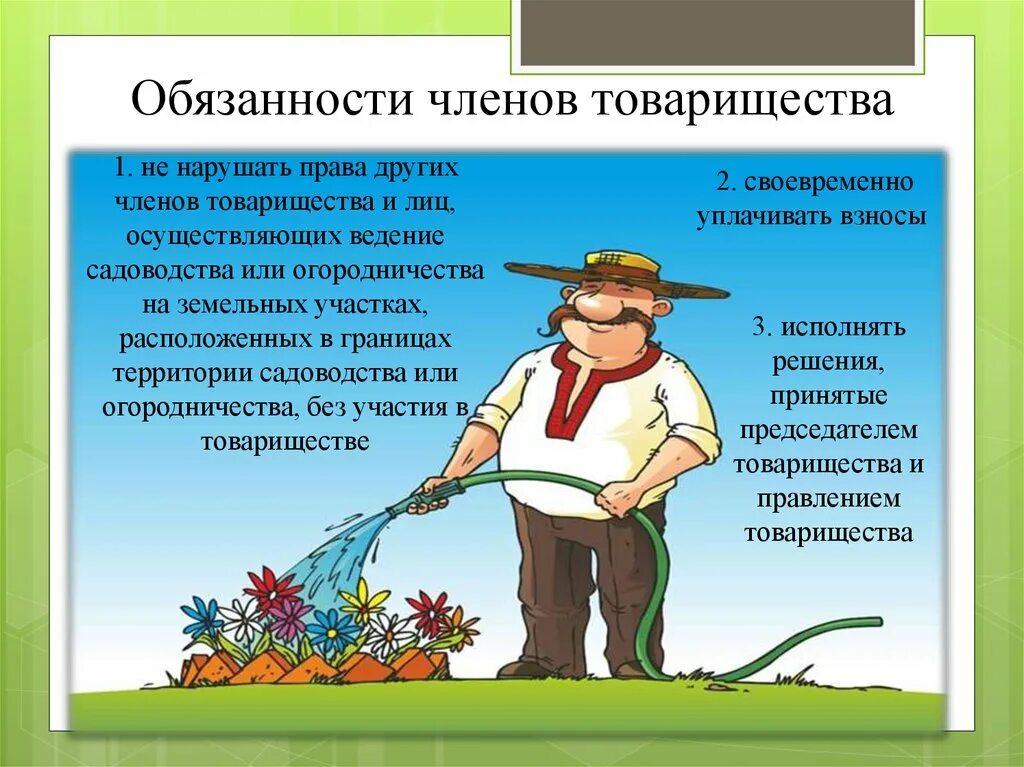 Граждане и их объединения вправе иметь землю. Ведение садоводства и огородничества. Обязанности члена СНТ. Земли для ведения гражданами садоводства и огородничества.