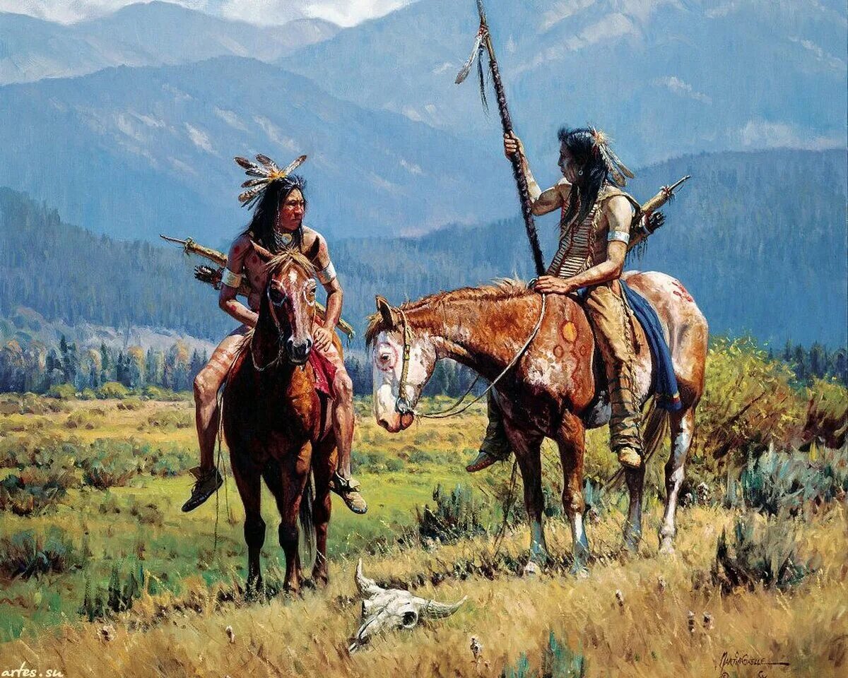 Martin Grelle. Индейцы поселенцы дикий Запад. Художник Martin Grelle. Индейцы на западе канады 5 букв