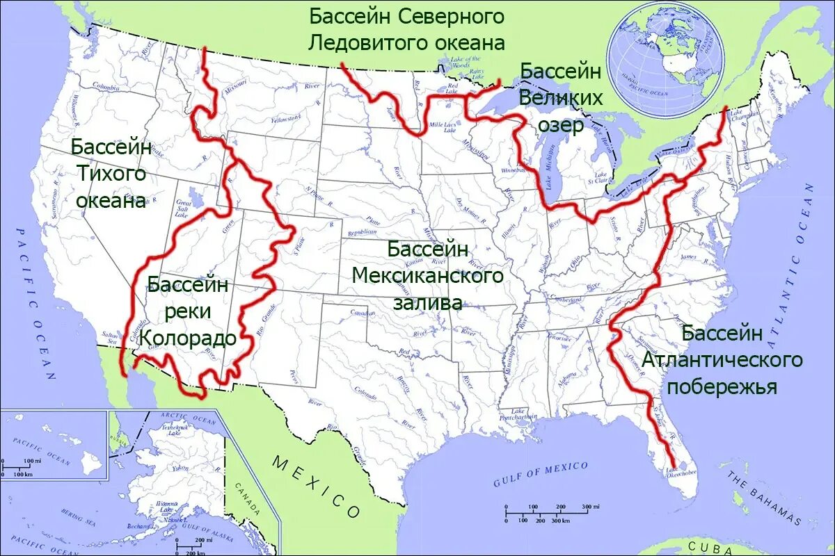 К бассейнам каких океанов относятся реки юкон. Великие озера Америки на карте. Речные бассейны Северной Америки. Бассейн рек Олбани. Великие американские озера на контурной карте.