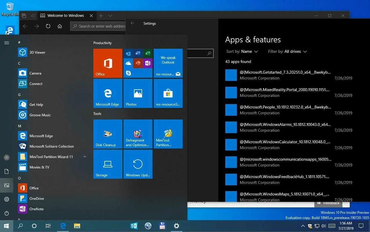 Windows web experience pack