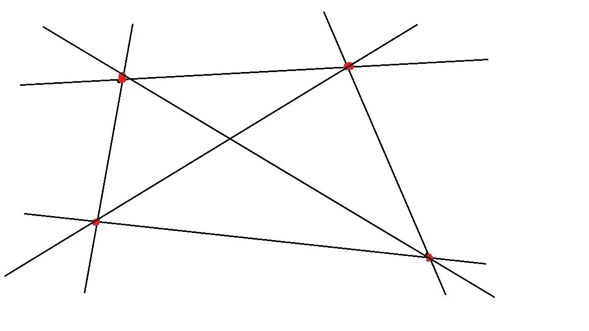 Пять различных прямых. 6 Точек на 4 прямых. Проведите 6 прямых через 1 точку. Расположить 6 точек на 4 прямых.