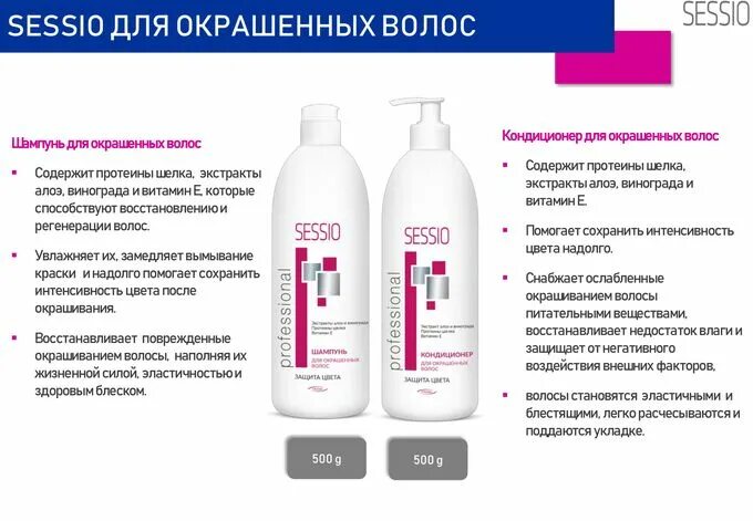 Шампунь сразу после окрашивания волос. Шампунь sessio professional для окрашенных волос. кондиционер для окрашенных волос chantal sessio prof., 500мл.