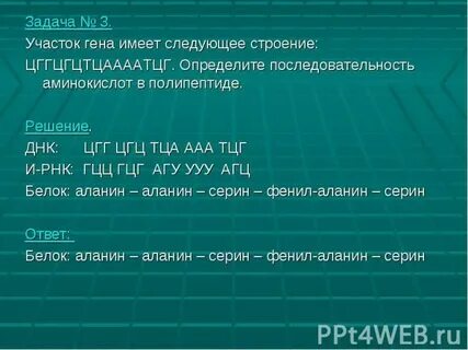 Участок гена имеет следующую последовательность нуклеотидов