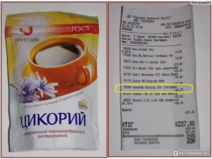Калорийность чайной ложки цикория