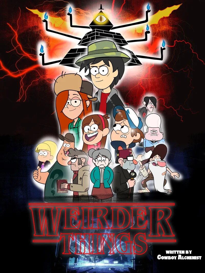 Макгакет и стэнфорд пайнс слэш. Gravity falls poster. Очень странные дела в стиле гравити фолз. Stranger falls. Стэнфорд и макгакет слэш.