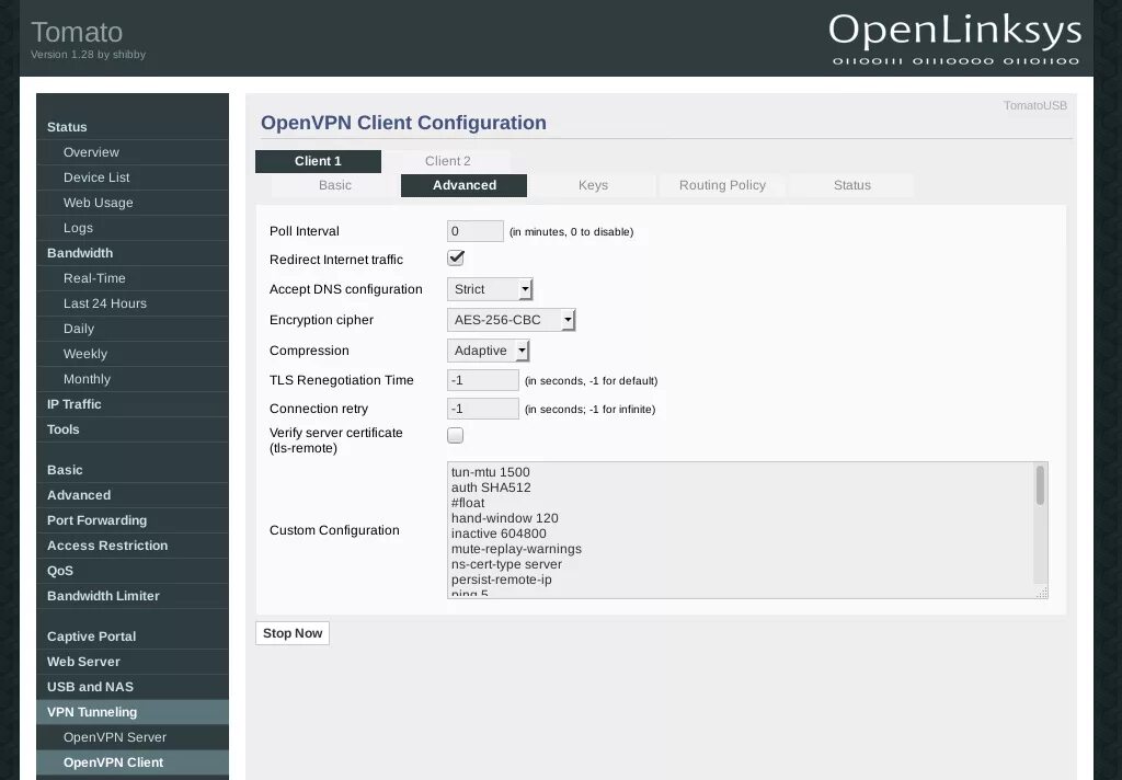 Client config