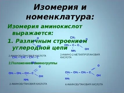 2 метилпропановая кислота изомеры