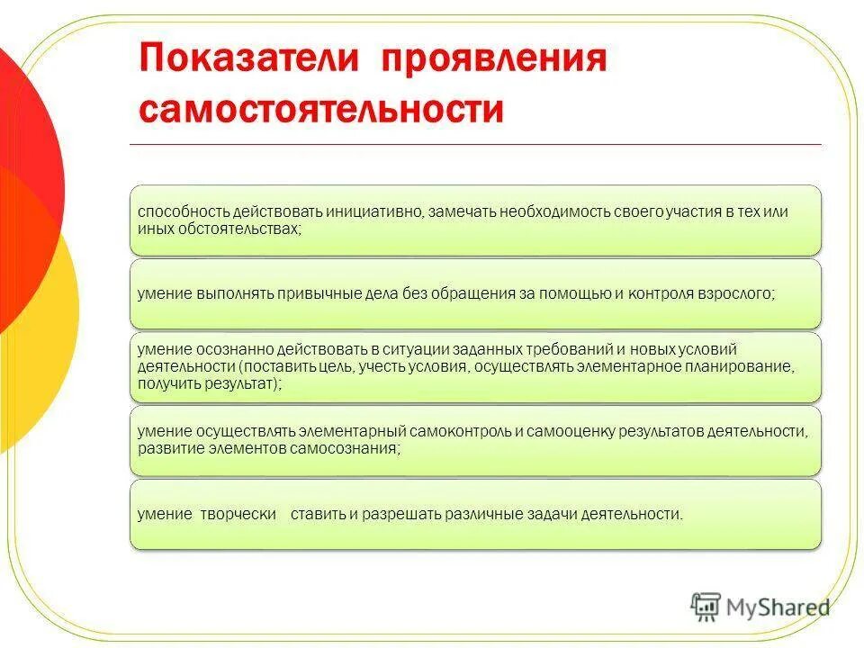 Формы развития самостоятельности. Критерии самостоятельности дошкольников. признаки самостоятельности ребенка. показатели самостоятельности младших школьников. воспитание самостоятельности у младших школьников.