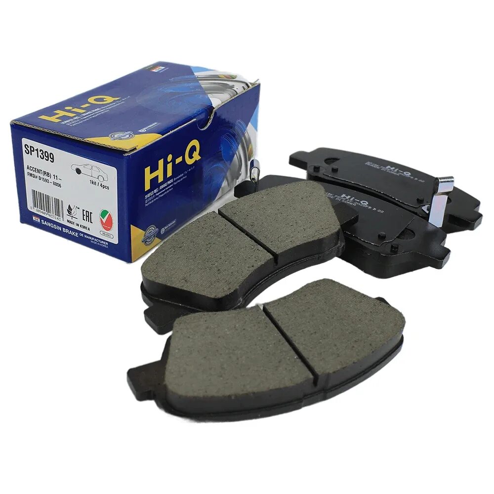 Какие колодки на хендай солярис. Колодки тормозные Hi q sp1399a. Колодки Brake Hyundai sp1399. SANGSIN (передние sp1399. Sp1399in SANGSIN Brake колодки тормозные передние.