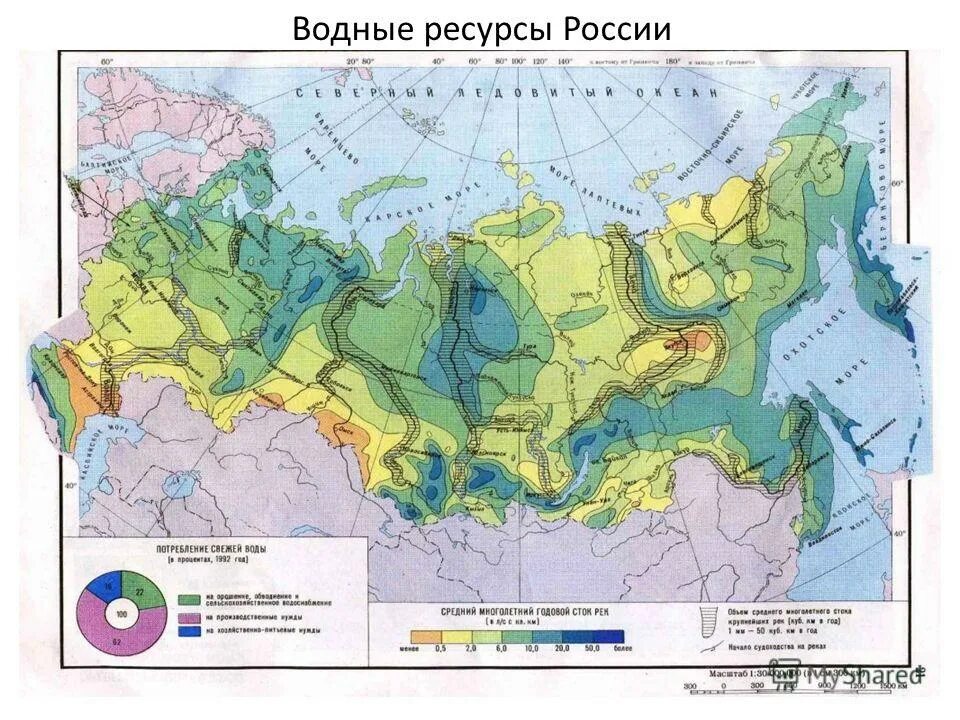 Карта годового стока рек
