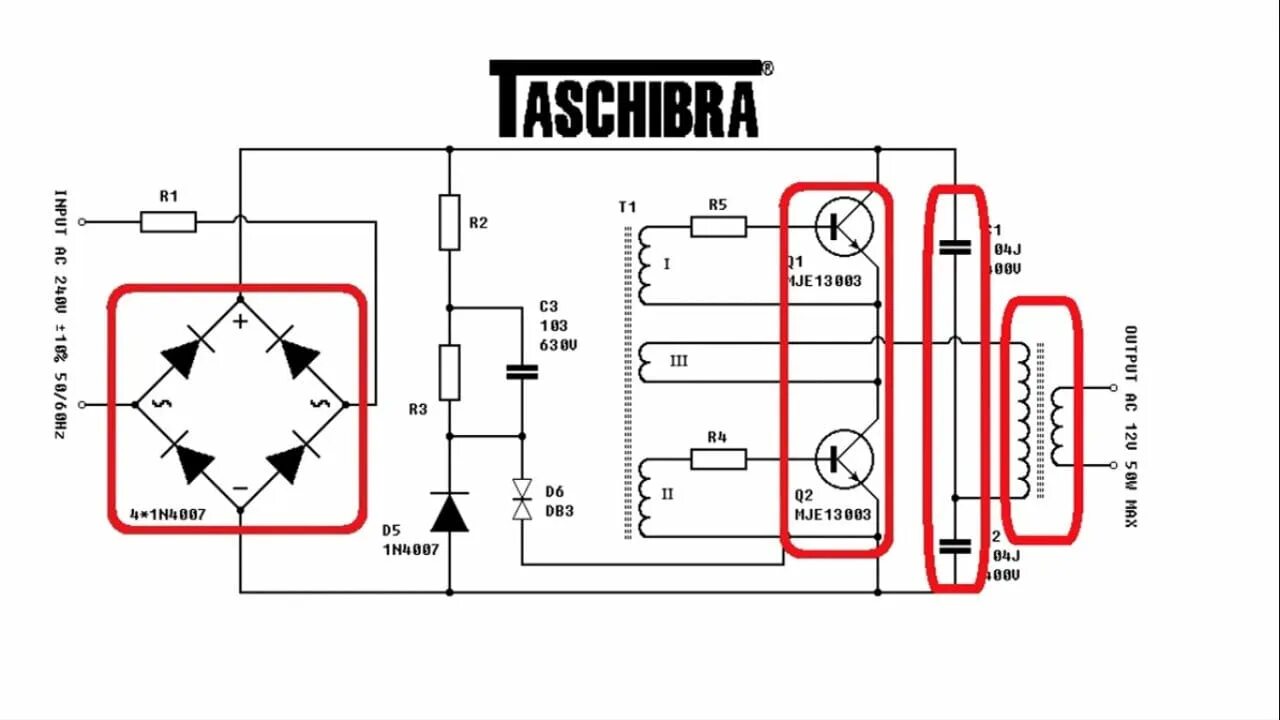 Блок питания из электронного трансформатора. Переделка электронных трансформаторов для галогенных ламп 12в схема. схема электронного трансформатора taschibra 150 w. схема электронного трансформатора для галогенных ламп 12в. схема импульсного блока питания для галогенных ламп 12 вольт.