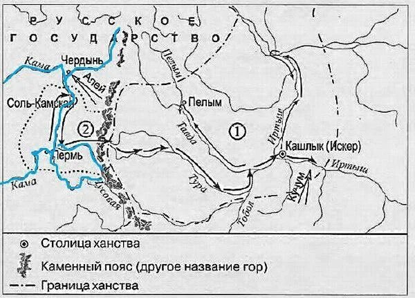 Походы обозначенные на карте. Поход ермака в сибирь карта егэ. поход ермака карта впр по истории 7. владения купцов строгановых на карте походы ермака. поход ермака в сибирь егэ.