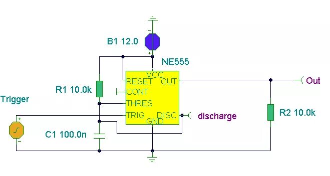 Mega555net10 com. Ne555 распиновка. Ne555 структурная схема. Ne555 Уго. Триггер на 555.