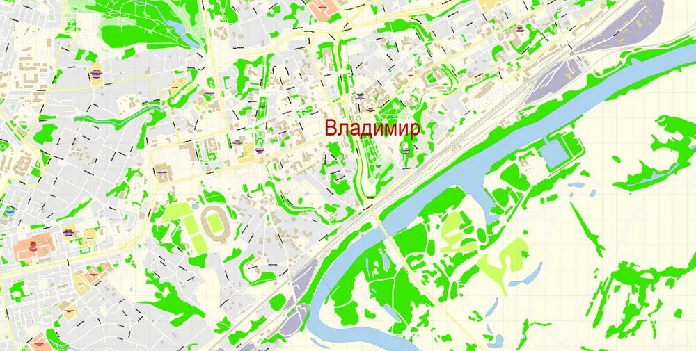 Карта Владимира подробная. Карта Владимира с улицами.