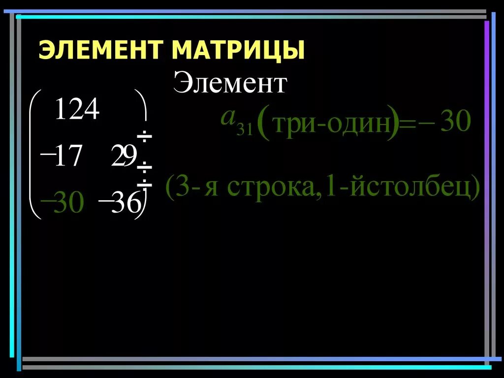 Элементы матрицы. Компоненты матрицы. Элемент матрицы а23. Матрица номера элементов.