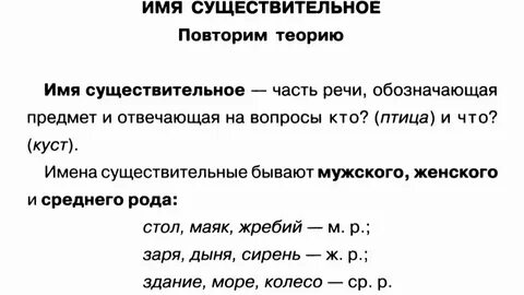Урок повторение существительного 6 класс