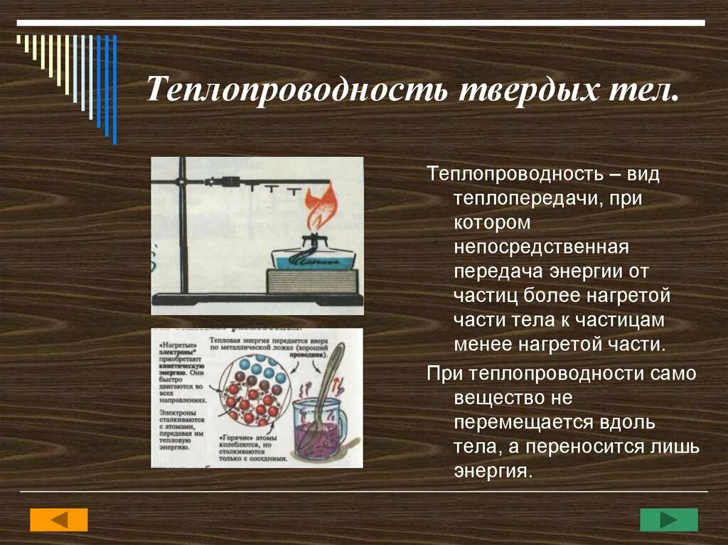 Теплопроводность. Теплопроводность твердых тел. Виды теплопередачи. Конспект по теме теплопроводность. Тело обладает теплопроводностью