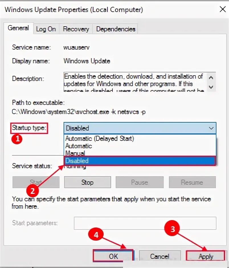 Sc config start disabled