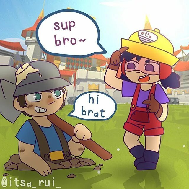 Новая бравлерша 2022. Сэнди из бравл старса. Итс э руи. It's a rui арты. Bigger better stronger meme.