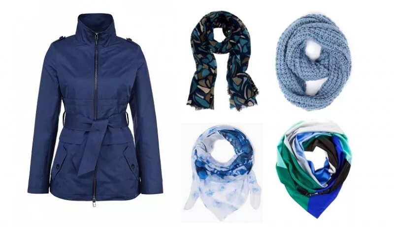 аксессуары к синему пальто. синяя куртка какой шарф. шарф к голубой куртке.