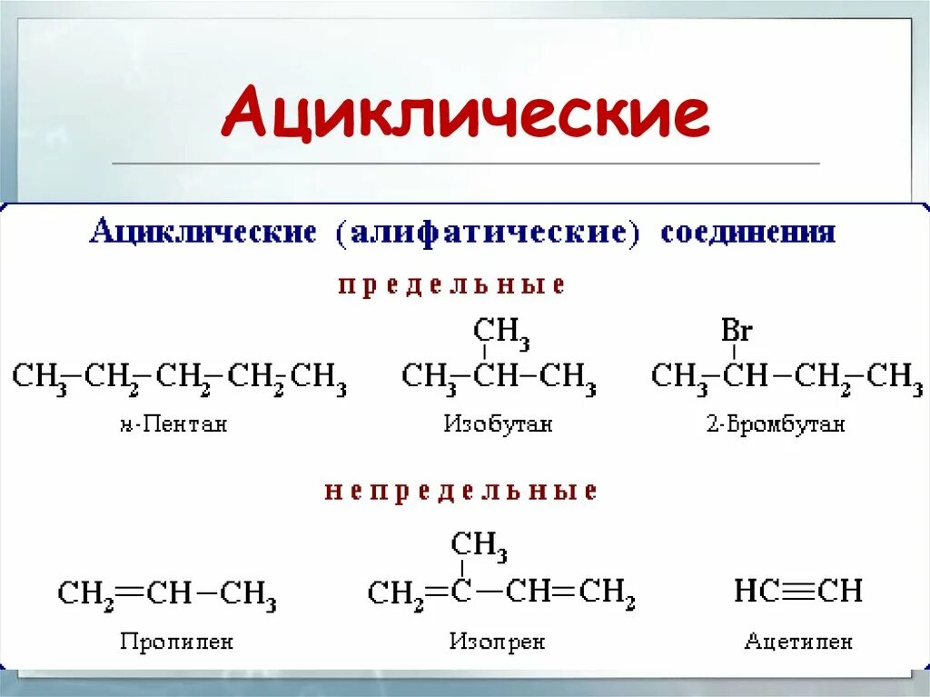 Ациклические предельные углеводороды примеры. Ациклические непредельные соединения. Ациклические непредельные формула. Ациклические непредельные органические соединения.